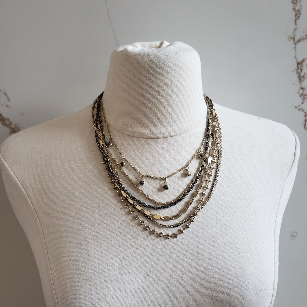 Chic Multi-Layered Silver Necklace